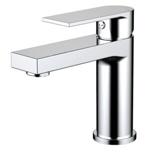 Chrome plated brass single lever basin faucet