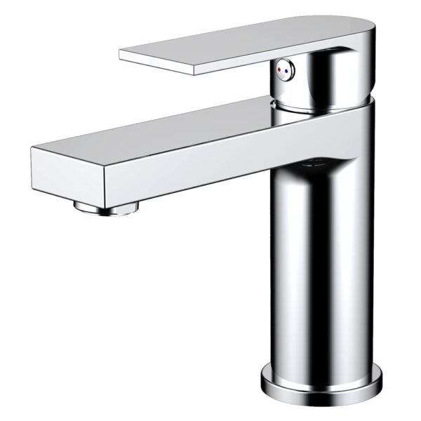 Chrome plated brass single lever basin faucet