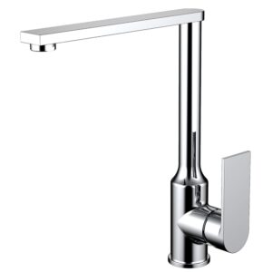 Chrome plated brass single lever kitchen faucet