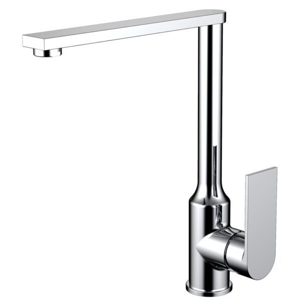 Chrome plated brass single lever kitchen faucet