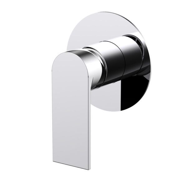 Round brass in-wall shower faucet without diverter