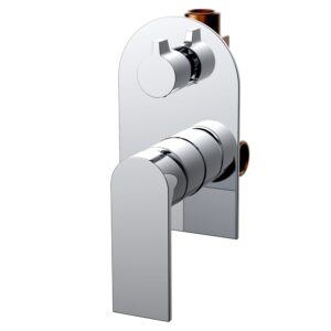 Chrome plated brass in-wall bath shower faucet with diverter