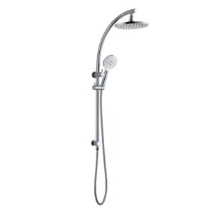 Chrome exposed shower faucet with ABS handheld shower