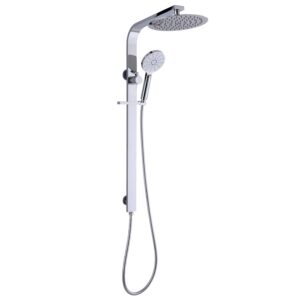 Chrome finished exposed pipe mixer faucet set
