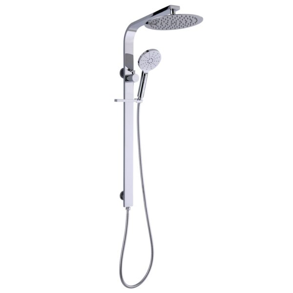 Chrome finished exposed pipe mixer faucet set
