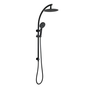 Dual function shower fixture combo system matt black