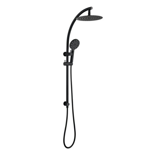 Dual function shower fixture combo system matt black