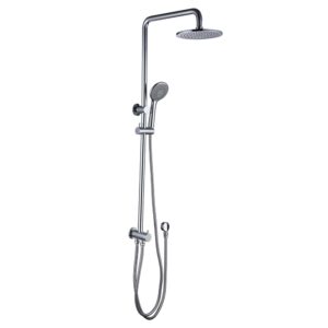 Exposed shower system with hand spray chrome finished