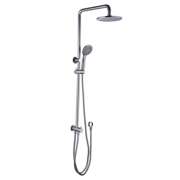 Exposed shower system with hand spray chrome finished