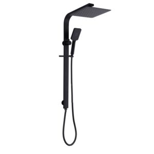 Exposed square shower with hand spray matt black