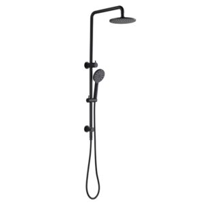 Matt black wall mount rainfall shower complete set
