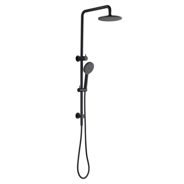 Matt black wall mount rainfall shower complete set