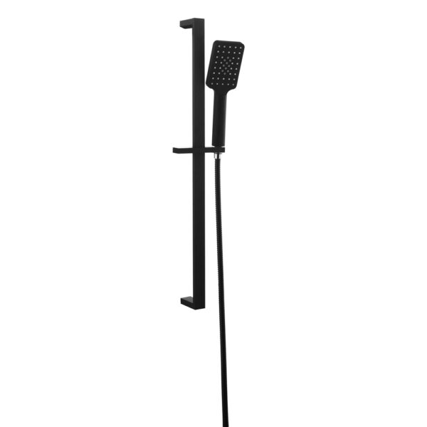 Matt black handshower with slide bar and hose