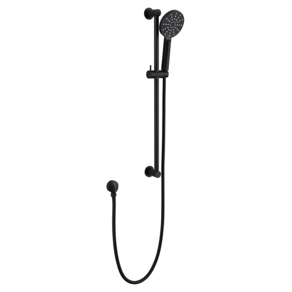 Matt black shower sliding bar with hand shower