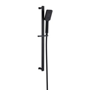 Matt black slide bar with hand held shower