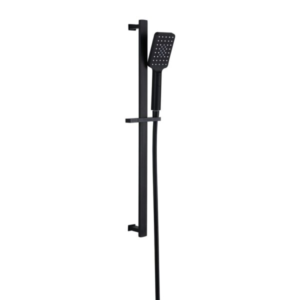 Matt black slide bar with hand held shower