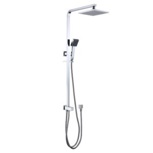 Polished chrome exposed square shower set