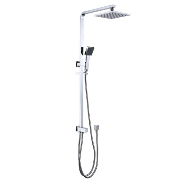 Polished chrome exposed square shower set