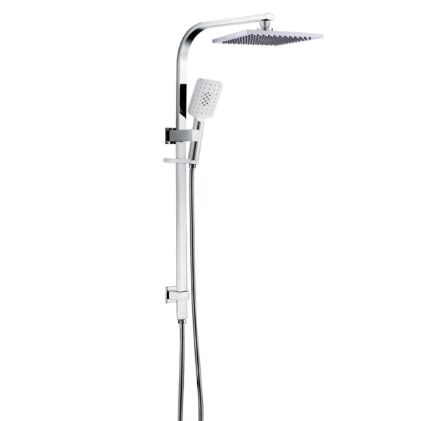 Polished chrome exposed bathroom rainfall shower faucet system