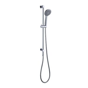 Shower rail with hand shower and hose