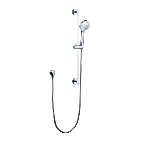 Shower rail with hose and hand shower