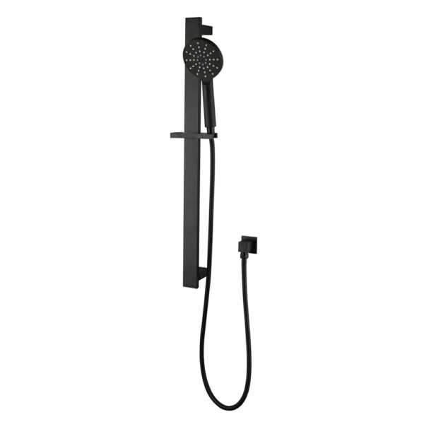 Shower bar handheld shower with hose matt black